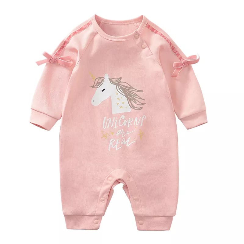 Jumper bayi perempuan jumper lengan panjang 0-2 tahun MOTIF UNICORN PINK IMPORT baju bayi perempuan import murah