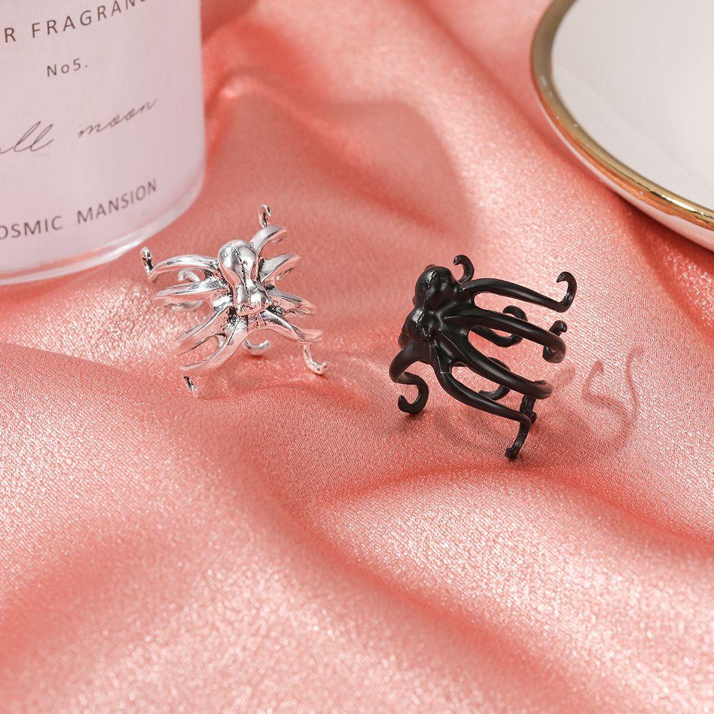 Nanas Spider Cincin Pernikahan Fashion Janji Biker Rock Mens Rings Adjustable Halloween