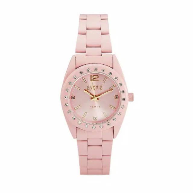 JAM TANGAN WANITA SOPHIE MARTIN PARIS ANALOG STAINLESS STEEL DANIA PINK
