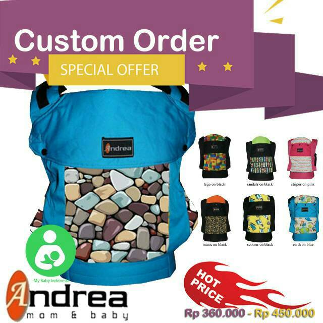 SSC Andrea baby carrier - Gendongan Custom Andrea baby carier - Custom gendonyan bayi