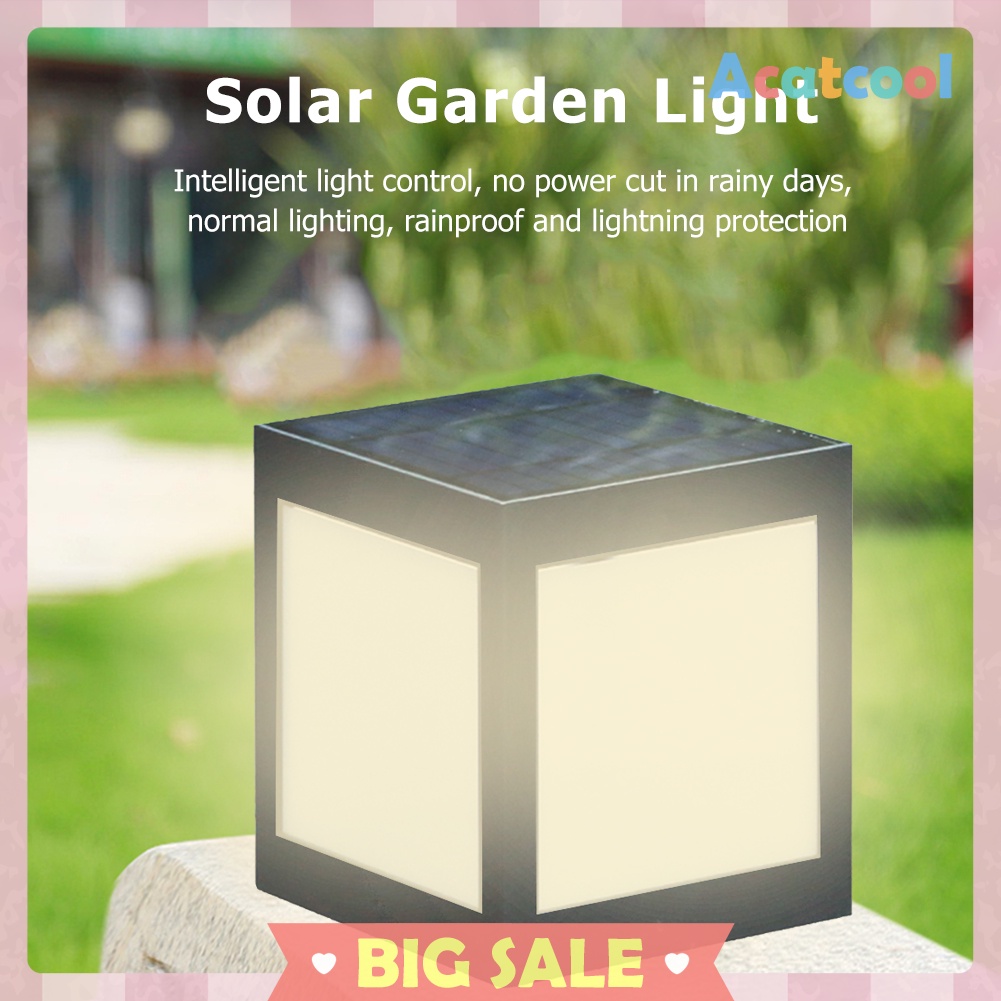 ABS Solar Powered LED Pillar Lamp Waterproof for Outdoor Garden Villa Light