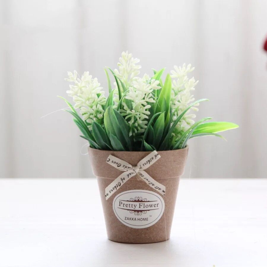 AM641 Bunga Mini Lavender / Bunga Plastik Artificial-Putih