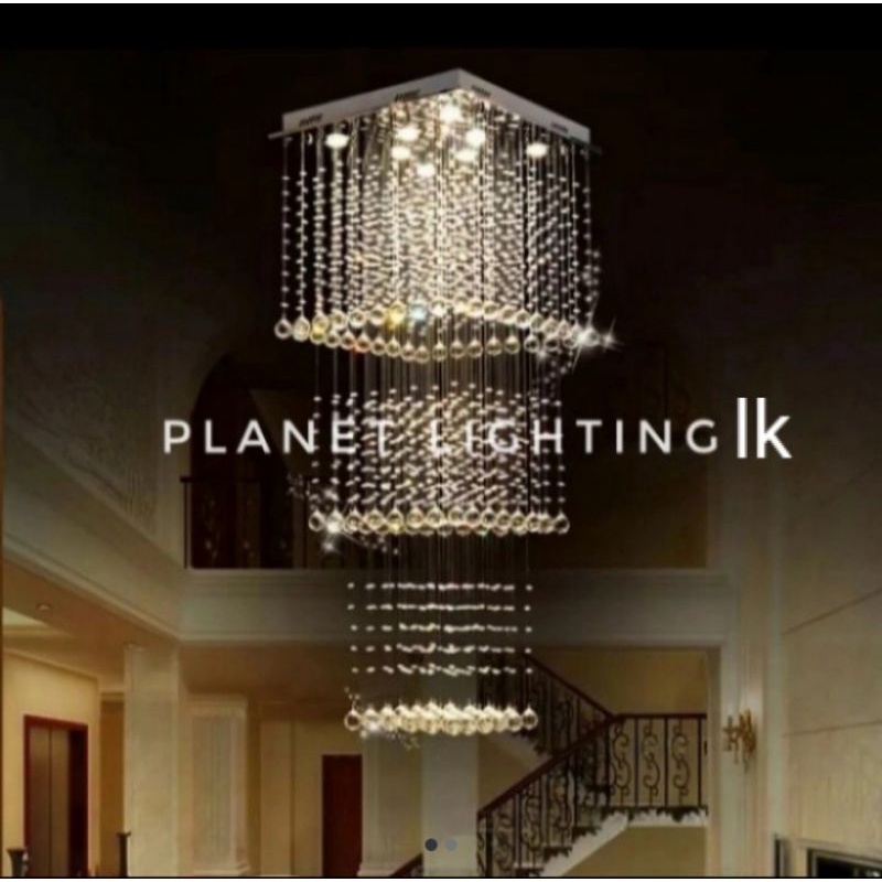 lampu hias plafon/lampu void/lampu kristal kotak 3 strap D60