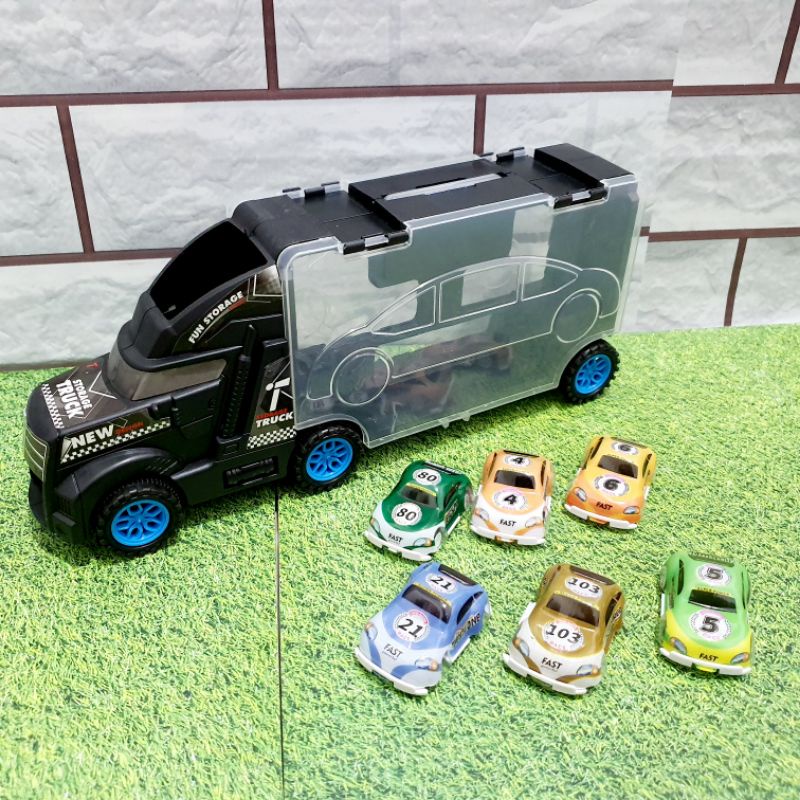mainan truk box muatan diecast mobil - set diecast kontruksi