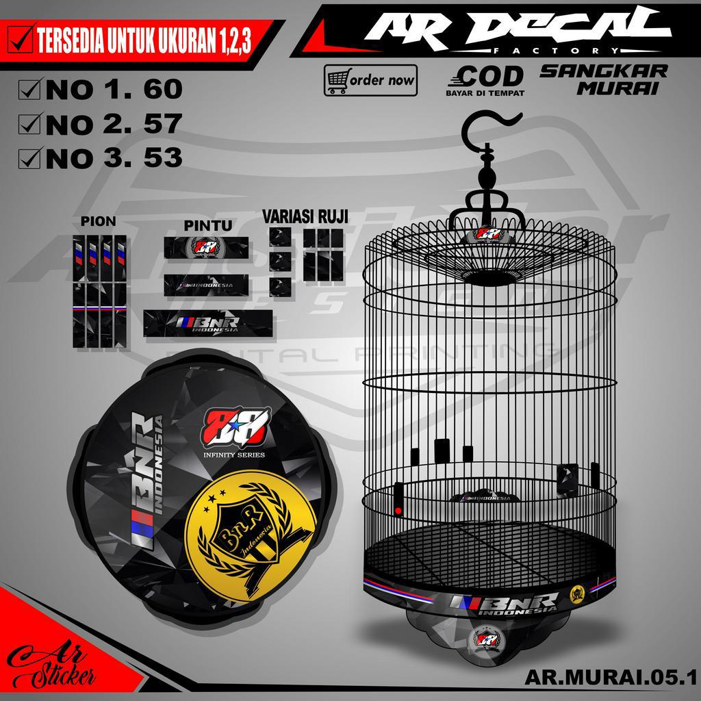 Stiker Dekal Sangkar Murai Batu - Stiker Kandang Bulat Murai Batu Stiker Kandang Murai Batu AR 005
