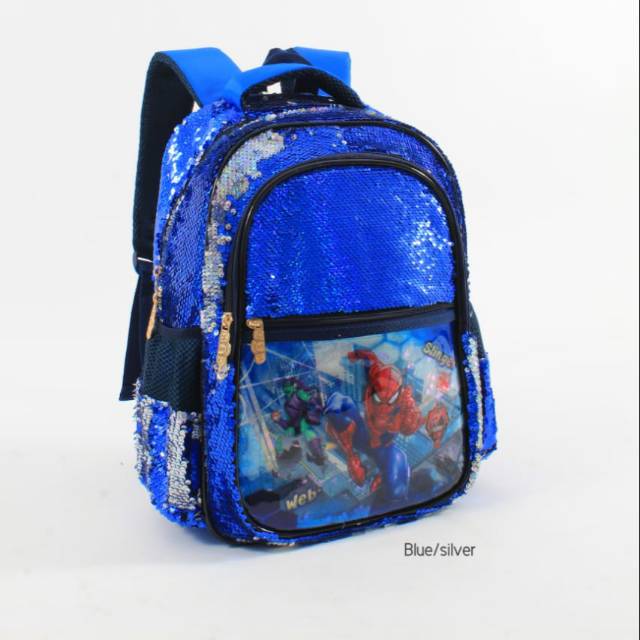 Tas ransel sequin flip spiderman gilter water