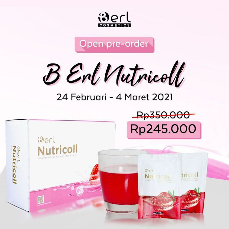 

B Erl Nutricool Minuman Kolagen Rasa Stroberi