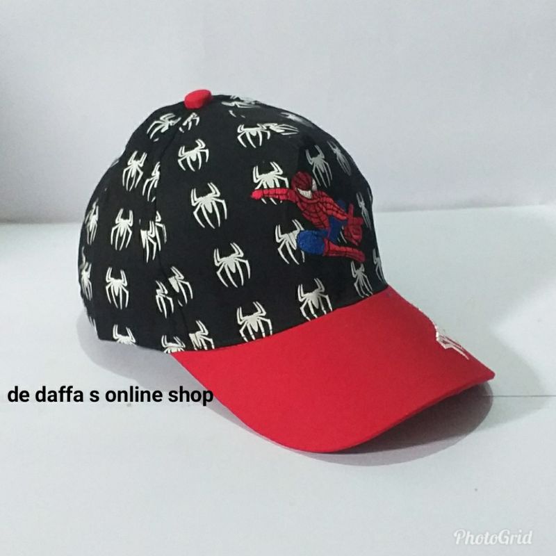 Topi Anak Baseball karakter Spiderman Marvel Bordir Full print