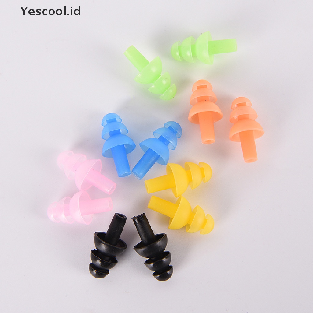 【Yescool】 Soft Silicone Earplugs Reusable Ear Plugs Sleep Swimming Work Noise reduction .