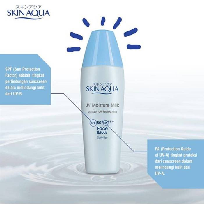 ORIGINAL Skin Aqua UV Moisture Milk SPF50+ PA+++ 40gr / Sun Screen / Sunscreen Wajah / Sun Block / Tabir Surya / LEDI MART