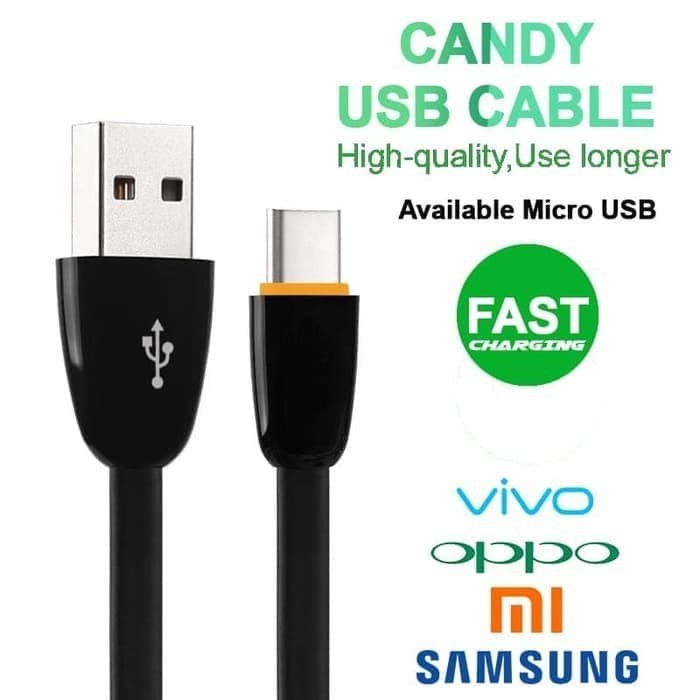 Kabel Data Fast Charging Micro Usb Charger 2.4Ampere 2.4A 1M Candy