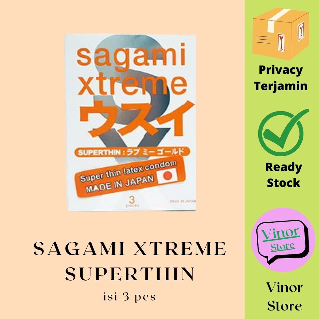 Kondom Sagami Xtreme Super Thin (10 pcs) - kondom tipis - import JPN