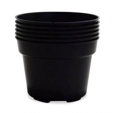 12 Pcs Pot Bunga Tanaman Plastik Hitam dan putih Ukuran 20 [ diameter 18cm ]