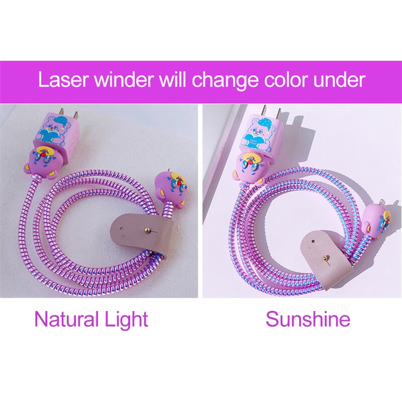 Case Pelindung Kabel Data / Charger USB / Headphone Bentuk Spiral Bahan TPU DIY
