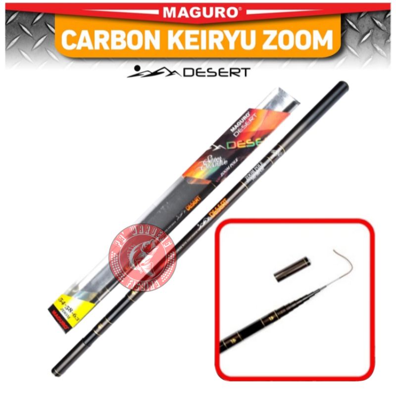 Joran Tegek Maguro Dessert | Carbon Keiryu | Zoom Pole Rod | 1 joran bisa 3 ukuran | Ringan
