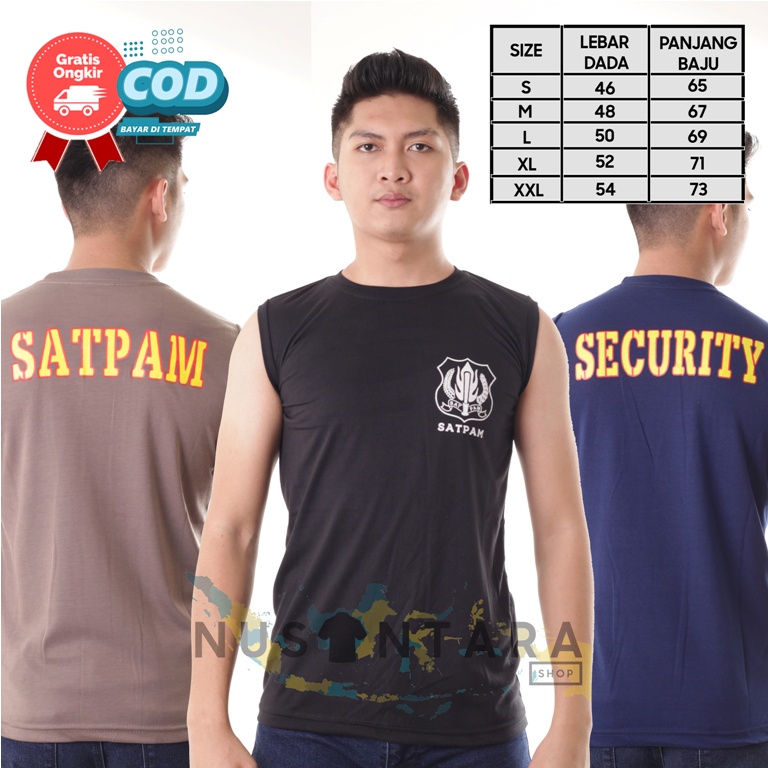 Singlet Security Kaos Satpam Lekbong Kaos Security Dalaman Satpam Lekmong Warna Coklat Hitam Navy