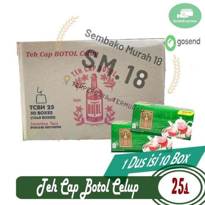 

[COD] Teh Cap Botol - Teh Hijau Celup 25 Per Karton isi 50box [COD]