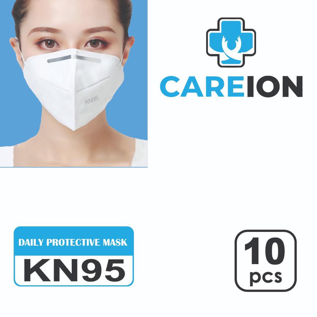 Masker KN 95 CAREION ISI 10PC Masker KN95 Masker N95 Masker N 95 Putih Polos Disposable Mask ISI 10PC  - CAREION