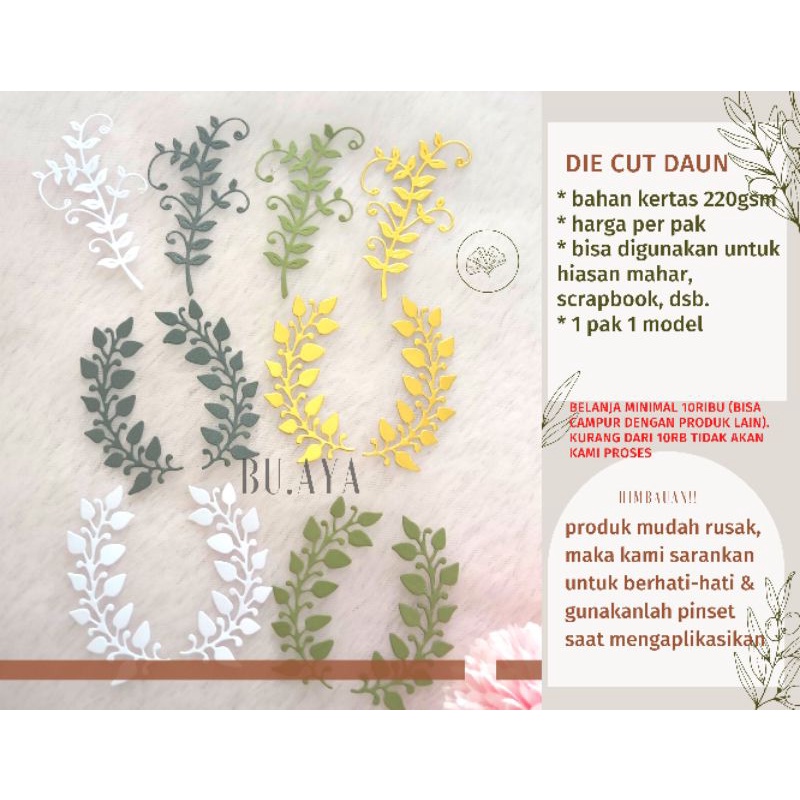 DC4 Daun Untuk Hias Mahar Scrapbook