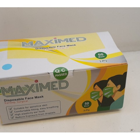 MASKER MAXIMED 3PLY 50PCS PERBOX ORIGINAL