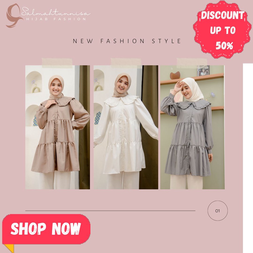 Almaas Tunik | Atasan Muslim Wanita | Gaun Pendek Mewah