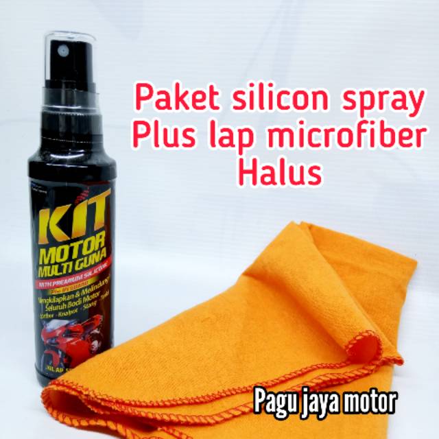 Paket kit silicon silikon spray plus lap microfiber halus