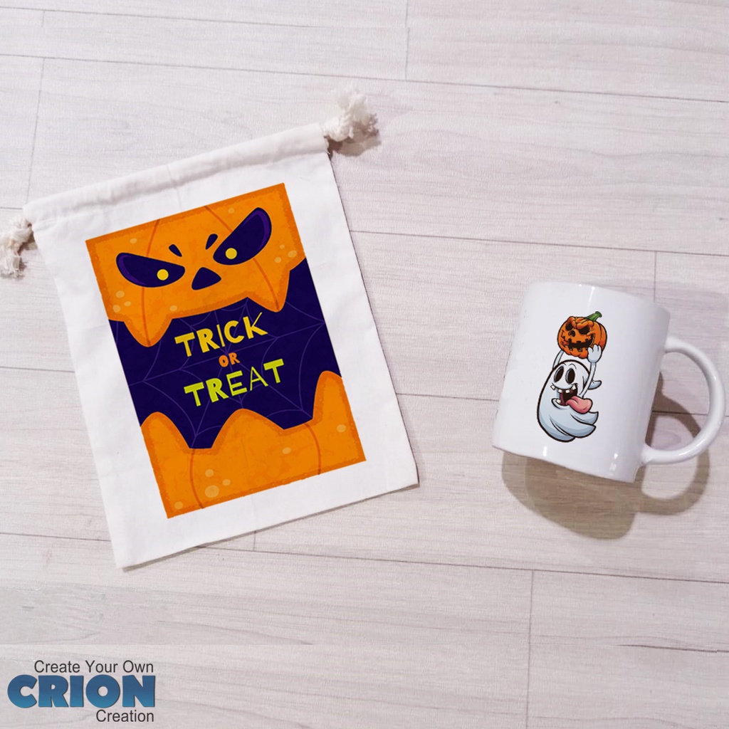 Mug Hamper Halloween Pouch Bisa Custom Tulisan - By Crion