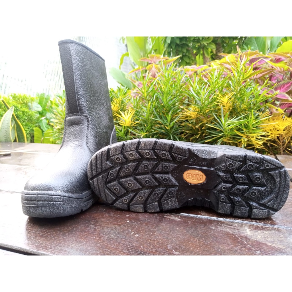 Sepatu safety G-KNIGHT boot proyek hitam kuat ujung besi pria original