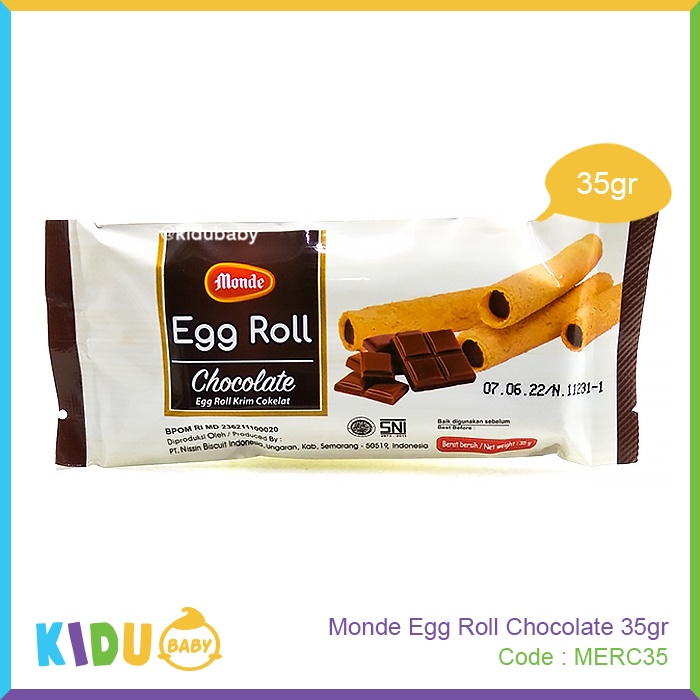 Monde Egg Roll 35gr Biskuit Cemilan Sehat Ibu &amp; Anak Kidu Baby