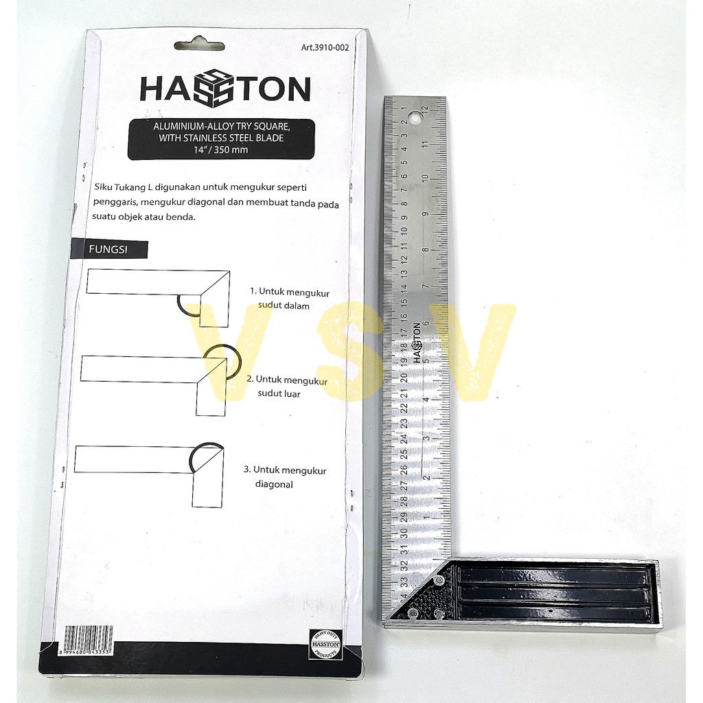 HASSTON Siku tukang 14&quot;  3910-002 / Carpenter square / Penggaris siku