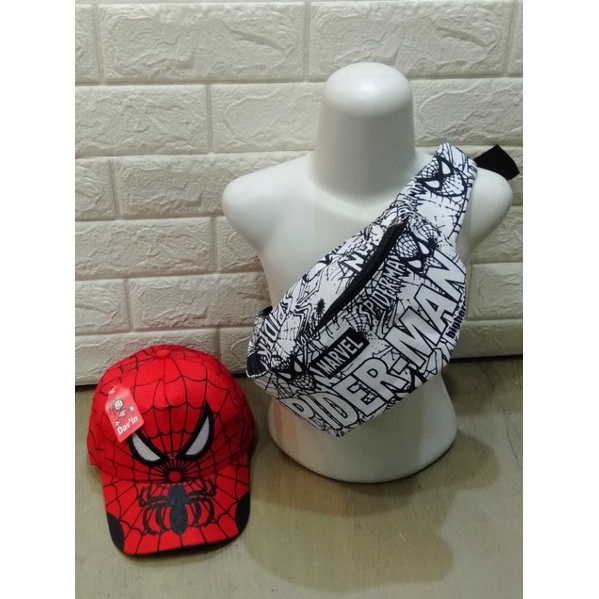 PAKET 2IN1 WAISTBAG ANAK/TAS SLEMPANG KARAKTER