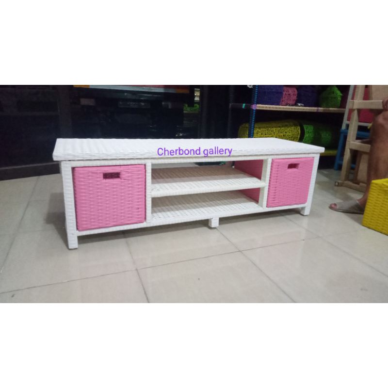 Meja Tv Laci Rotan Sintetis