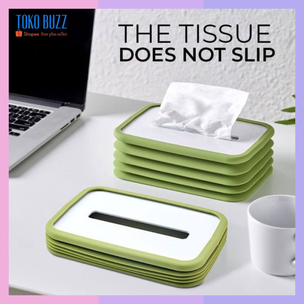 Tempat Tissue Lipat / Tempat Kotak Tisu Silicone Foldable Tisu Mobil Rumah Kantor