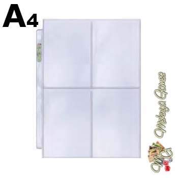 Ultra Pro 4-Pocket A4 Platinum Page 3.5x5.25" 88x133mm 3R Photo Card Toploader Sleeve KPOP PSA Grade