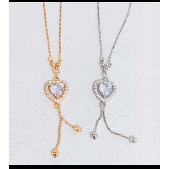 RJJ33. Kalung xuping wanita lapis emas dgn mata zircon ukuran 45 cm koye