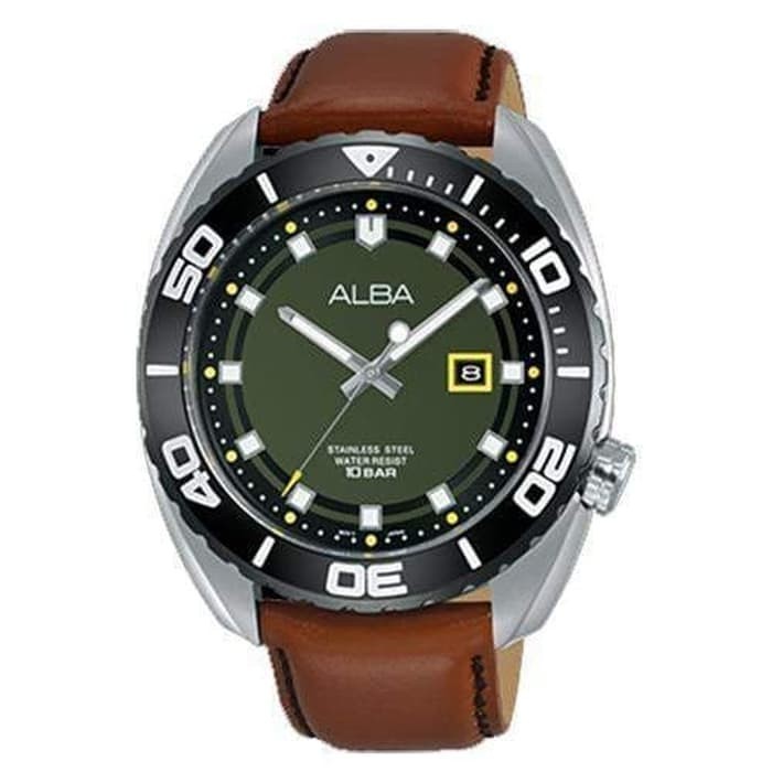 Jam Tangan Pria Alba Turtle AG8H49X Original Garansi Kulit AG8H49