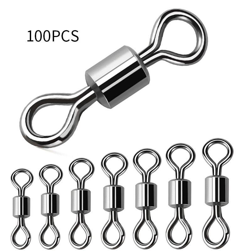 100Pcs Kili-kili Pancing Barrel Swivel