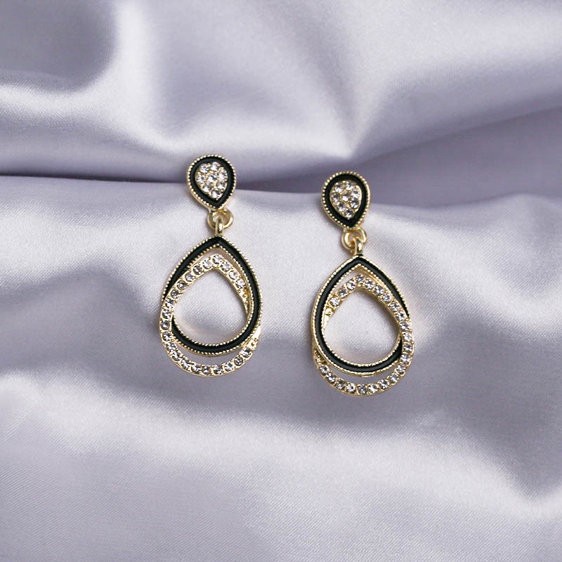 Anting Tusuk Gantung Bahan Sterling silver 925 Desain Geometri Gaya retro / Elegan Untuk Wanita