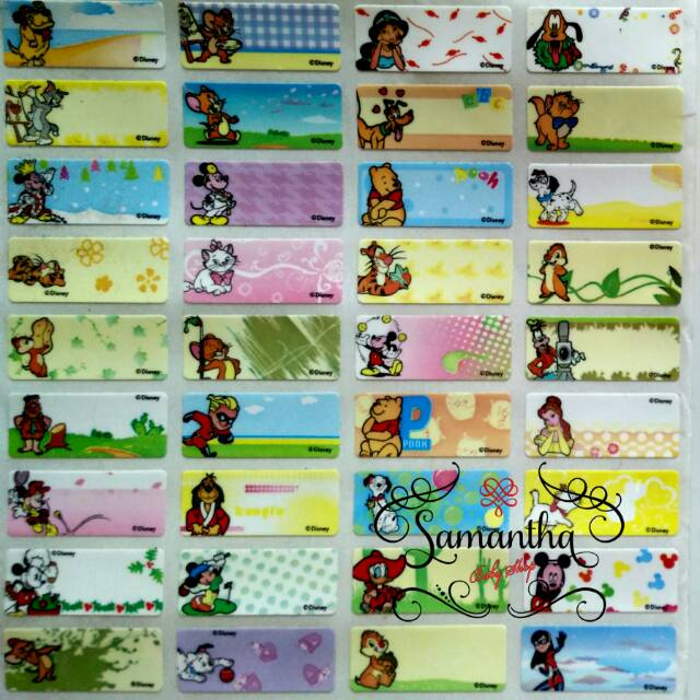 

Label Nama Waterproof motif Disney Family