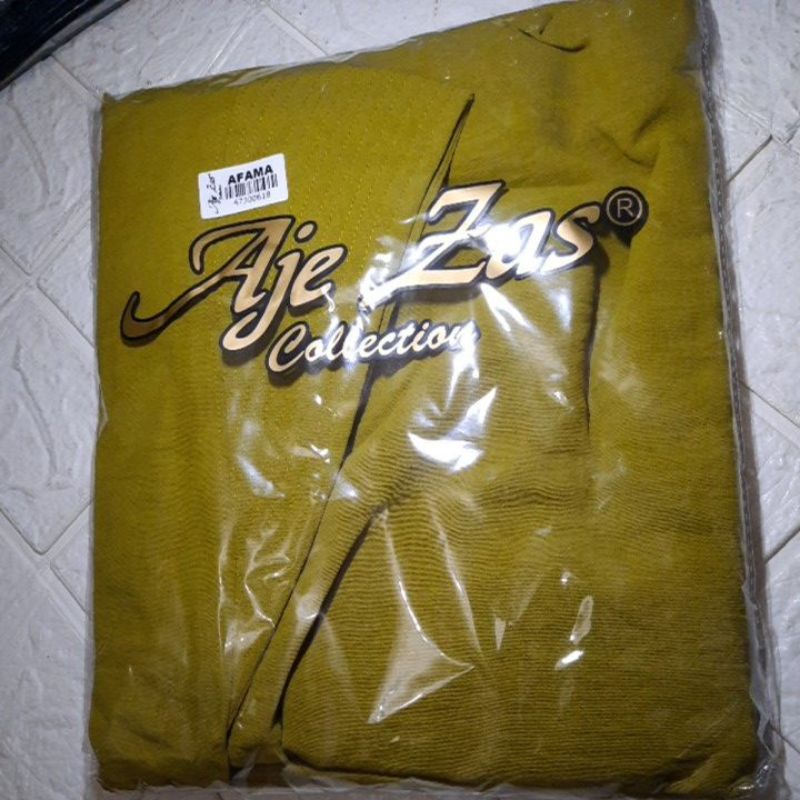Aje zas khimar Afama ori Aje zas / jilbab cringkel jilbab instan jumbo / Bergo Instan Crinkle jumbo / kerudung syari-Olive muda