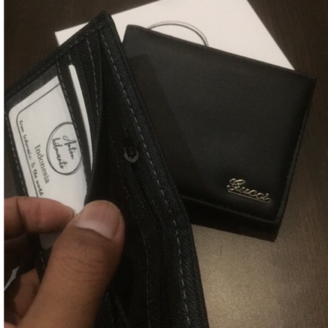 [AHLMN] Dompet lipat dua simpel elegan, bahan sintetis murah meriah #dompet #dompetpria dompet