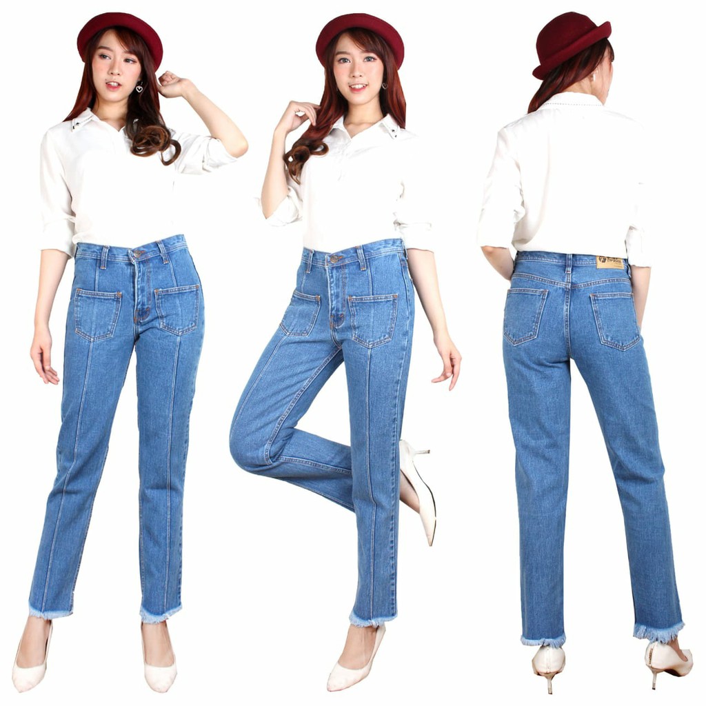 rr BF NIKITA BIRU MEDIUM 84.000 BAHAN JEANS, READY SIZE 27.28.29.30