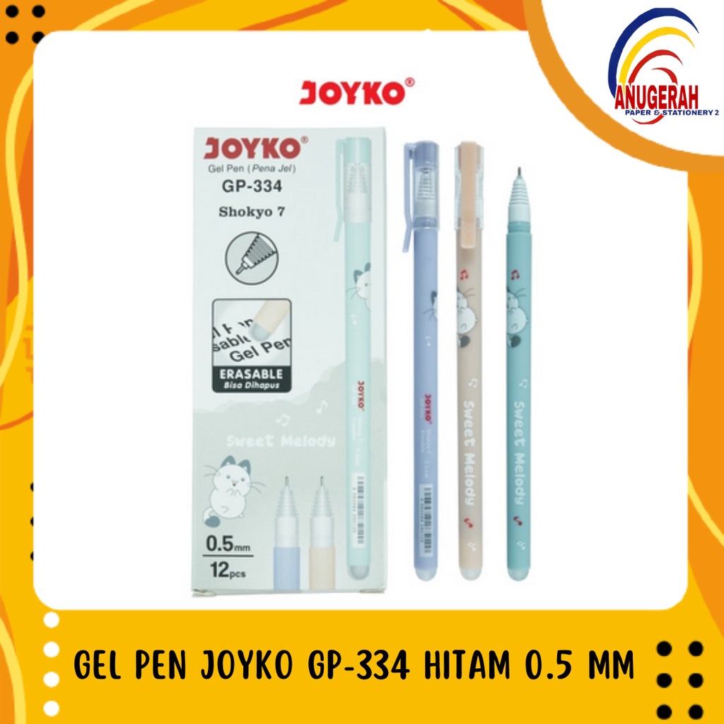 

GEL PEN JOYKO GP-334 HITAM 0.5 MM (BISA DIHAPUS / ERASEABLE) (LSN)