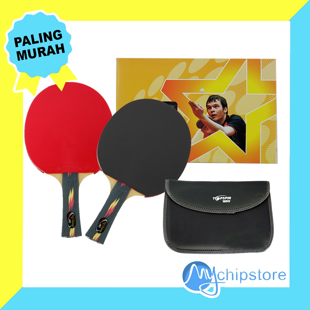 Bet Pimpong mport Tenis Meja Original TOP SPIN DHS 40 + TAS COVER