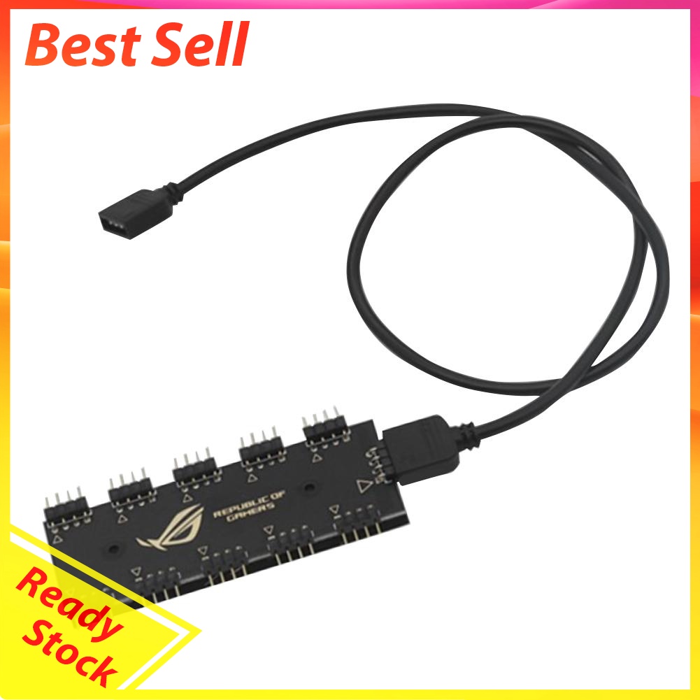 10 RGB Synchronization HUB Splitter Extension Cable for Motherboard RGB Fan