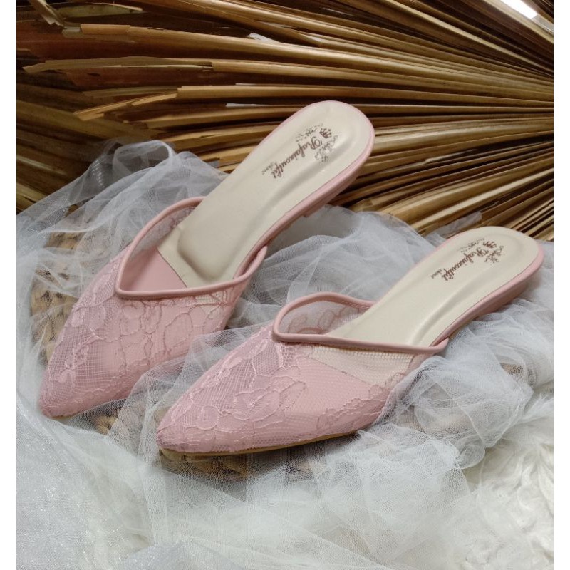 sepatu johana dustypink sepatu wanita cantik tinggi 2cm hak tahu