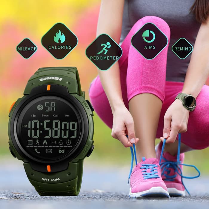 Jam Tangan Pria Smart Watch SKMEI 1301 Bluetooth Pedometer Waterproof 50M ORIGINAL V8V6 Tahan Air