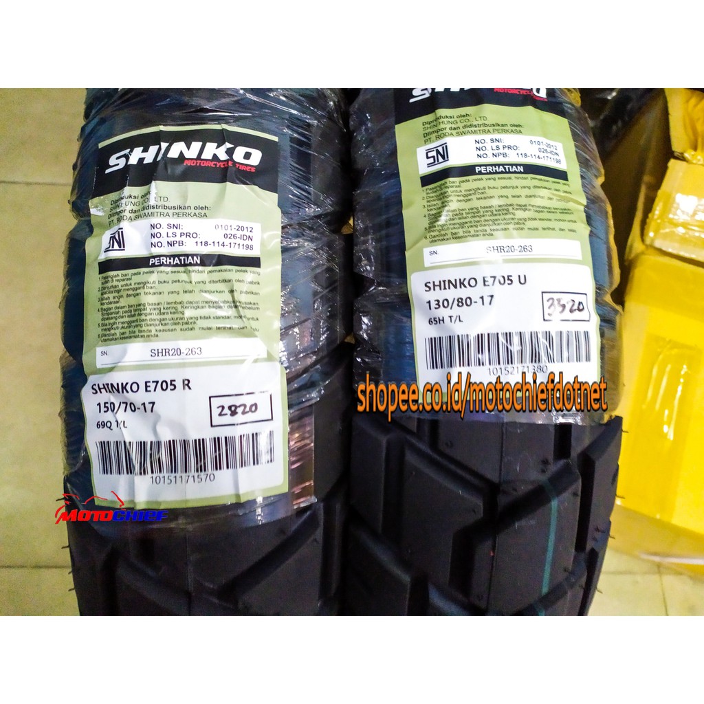 Ban Shinko E705 130/80 - 17 & 150/70 - 17 Trail Master