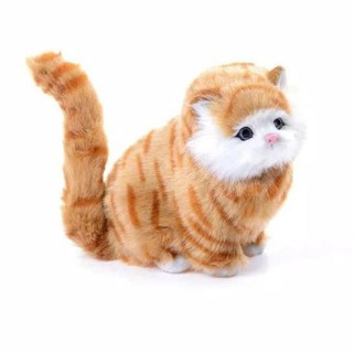 Stuffed animal cat with a meaw