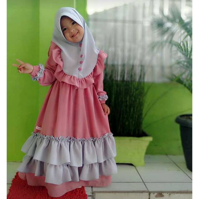 Gamis Dobel Rempel Anak Shopee Indonesia